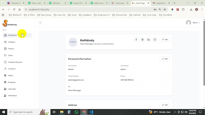 build a modern company admin panel using react, redux and tailwind