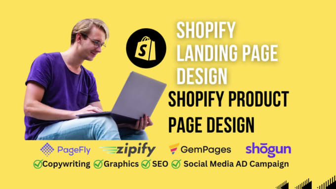 Design shopify landing page shopify product page using pagefly gempages