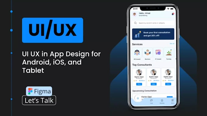 do UI UX in app design for android, ios, and tablet