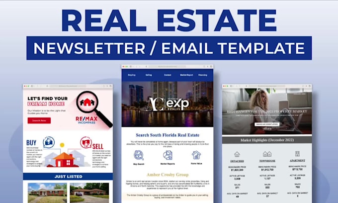 design real estate editable responsive HTML email template newsletter design