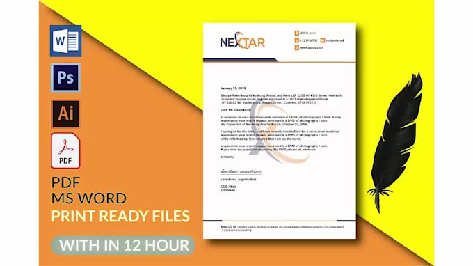 create editable custom business letterhead word template