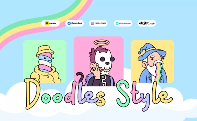 create a doodles character style nft art collection for you