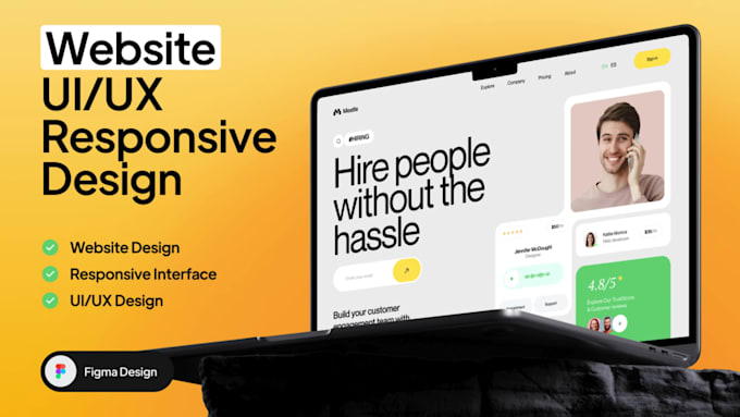 design engaging UI UX design for website design and app design using figma