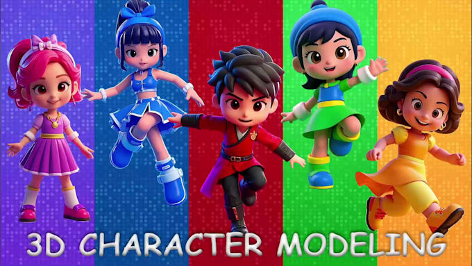 create professional 3d custom cartoon character modeling