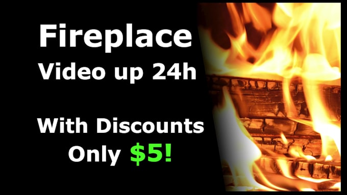 do 4k relaxing fireplace video with crackle sounds up to 24h