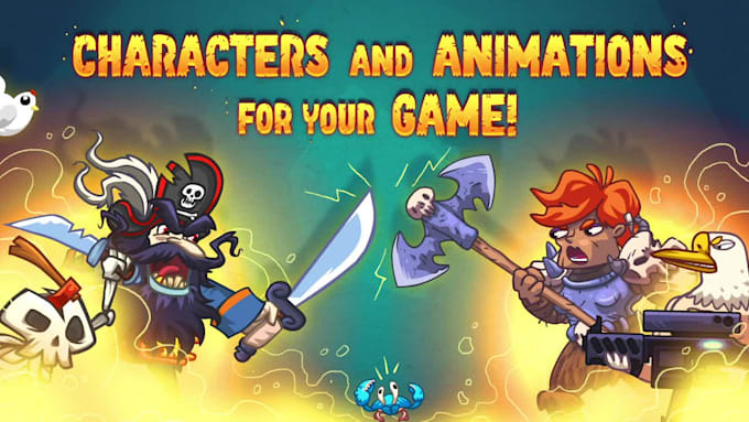 create 2d game character design and animation