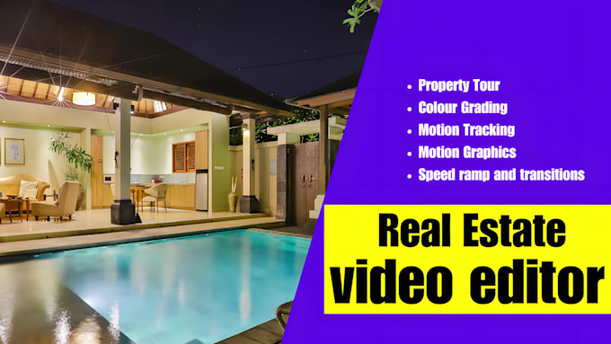 do a real estate drone video editing with motion graphics