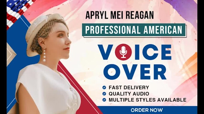 Top 5! I will record your american female voiceover or dubbing