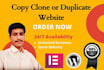 redesign, copy, clone or duplicate website using wordpress with elementor expert