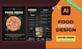 design a modern restaurant and menu card for your food business