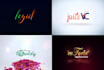 make signature and typography script logo with animation