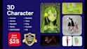 create 3d characters for 3d print, animation, and game