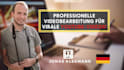 do professional youtube video editing and cutting for your channel german