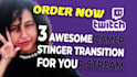 create 3 awesome stinger transition for obs twitch youtube