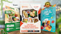 restaurant poster, cafe, bakery, catering flyer, food poster