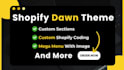 customize your shopify dawn theme or any other free theme, shopify website