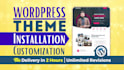 install, import, customize wordpress theme or themeforest, envato template kits