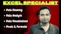 do excel data cleaning, data analysis and data visualization