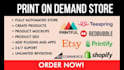 set up shopify etsy print on demand store and print on demand product design