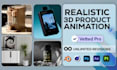design realistic 3d product animation  of your products