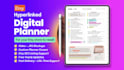 design etsy digital planner, digital journal, hyperlinked planner for etsy shop