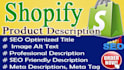 write shopify product description shopify listing with title SEO optimization