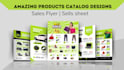 design attractive product catalog flyer, sales sheet one pager