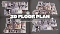 create 3d floor plan model and render from 2d floor plan