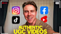 create authentic selfie style male ugc video ads