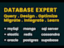 do db query design migration mysql postgresql sql server