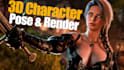 create cinematic 3d character renders and promo art