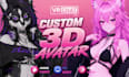 create 3d character for vrchat, 3d vtuber, furry avatar, and 3d model