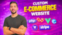 build, design an e commerce food, clothing, and cosmetics website with laravel