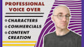do american male voice over, narration, and character acting