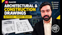 architectural and construction drawings in autocad for permit