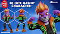 model a cute 3d cartoon character or animal with rigging for animation
