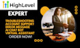 gohighlevel account assistance troubleshooting account setup error message bug