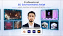 create realistic or stylized 3d environments and scenes