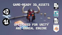 create 3d models, props, assets in fantasy, realistic or sci fi styles