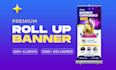 design roll up banner, retractable banner, pull up banner in 24 hours