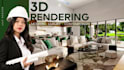 design modern interior with realistic 3d rendering