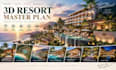 create photorealistic 3d resort visualization, landscape and hotel design