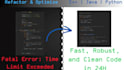 optimize and refactor slow cpp, java, or python code