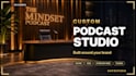 design a custom podcast virtual studio background for zoom and obs