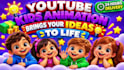 create 3d kids cartoon animation video, best 3d kids learning video for youtube