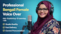 record native bengali female voice over with studio quality audio