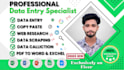 do data entry specialist, web research, admin suppot, help