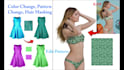 photo color change, recolor, pattern change, complex hair masking