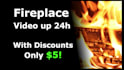 do 4k relaxing fireplace video with crackle sounds up to 24h