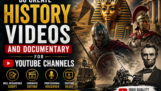 do create history videos and documentary for youtube chanels